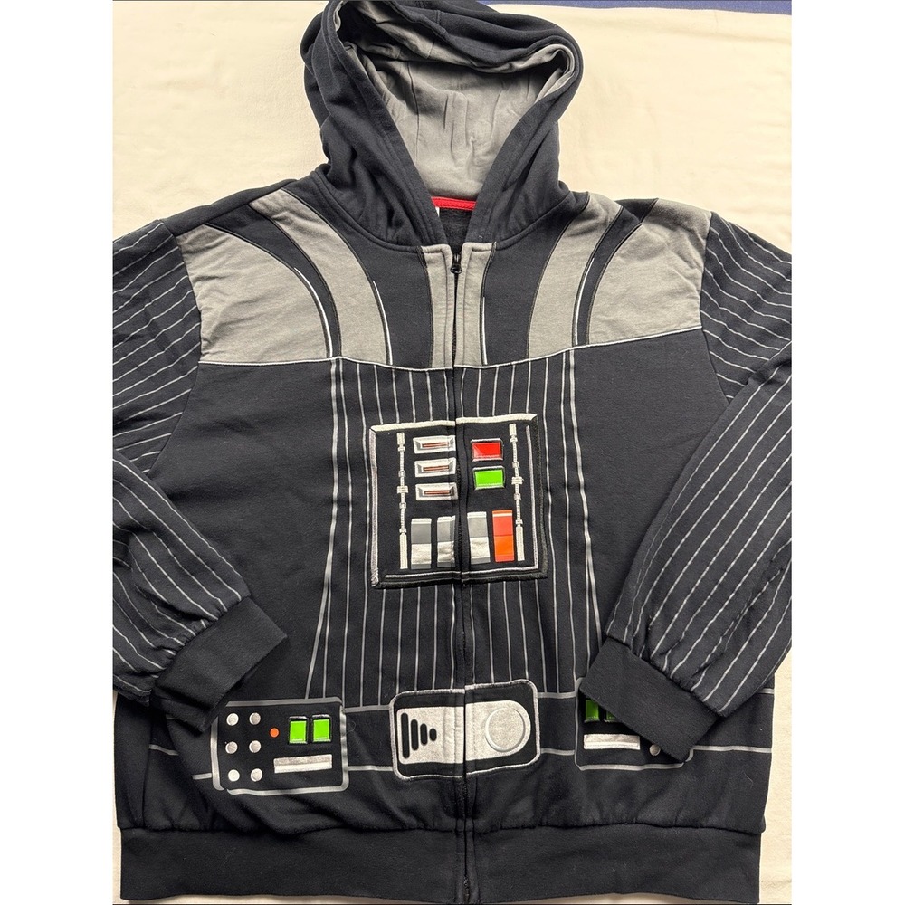 Disney Store Star Wars Hoodie Mens XL Black Darth Vader Costume Full Zip